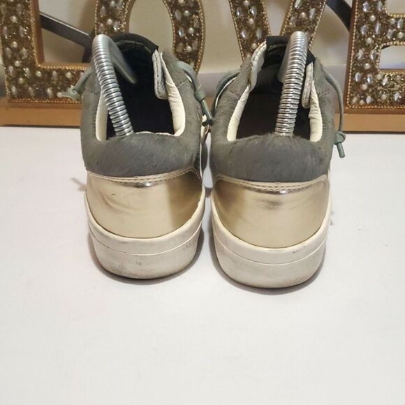 Vintage Havana Womens Spot On Calf Hair Snake Lace Up Gray Sneakers Sz 6.5 - Picture 6 of 12